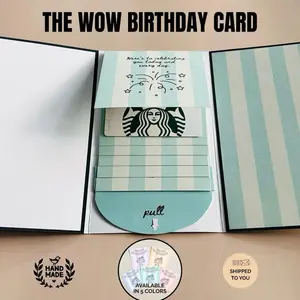 BIRTHDAY (Green) gift card holder book handmade birthday card grandmother gift card book coworker gift college survival kit daughter gift handmade