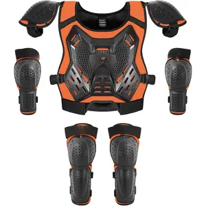 Dirt  Gear Armor Vest Suit,  Chest Protector with  Elbow Pads, Youth Riding Protective Gear for Motocross Cycling Skating Ski Off-Road