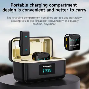 CRUXD Wireless Lavalier Microphone for iPhone iPad Android With Charging Case Audio Smartphone Audio Smartphone  Crystal Clear Sound Quality for Recording, Live Streaming,Vlog