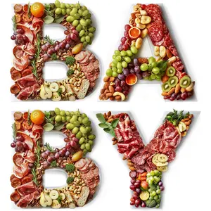 Baby Cardboard Letters for Charcuterie Board and Food, White Fillable Letter Boxes for Baby Shower, Large Paper Mache Tray Cutouts, Gender Reveal Décor