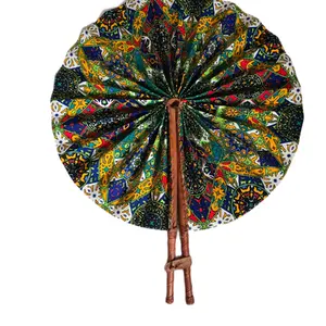 Large Size African Print and Leather Fans - Decor Decorative Hand Accessory Personal Room wall decoration hot weather fan african fabric fan