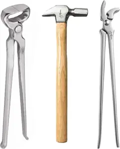 3 PCS Farrier Horse Hoof Care Kit – Professional Hoof Nippers, Clincher & Hammer – Trimming, Shoeing & Hoof Maintenance Tools for Horses, Ponies & Donkeys – Durable Steel Blacksmith Farrier Tool Set