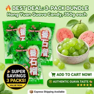 HONGYUAN Guava Flavor Hard Candy 3 Packs 350g Each Classic Fruit Snack for Holidays Sweet Treats Sour & Candy Exquisite Packaging