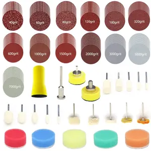 149 count 1inch Sandpaper 40-7000grit Sanding Disc with Polishing Buffing Wheel Set Shank Backing Pad,Polishing Pads and Buffering Pad for Drill  Rotary Tools,  Metal