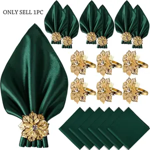 Elegant Napkins and Napkin Rings Set – Cloth Napkins with Stylish Servilleteros para Mesas Elegantes, Table Decor for Parties, Napkin Holders for Cloth Napkins, Napkins and Napkin Rings Bulk