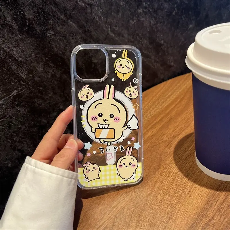 Cute Chiikawa Hachiware Usagi Momonga Unique Artistic Transparent Magnetic Kawaii Phone Cases for IPhone 17 Cute Chiikawa Hachiware Usagi Momonga Unique Artistic Transparent Magnetic Kawaii Phone Cases for IPhone 17