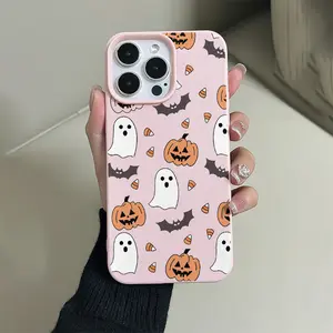 Halloween Pumpkin Texture Shockproof Phone Case, Compatible with iPhone 15 Series & New iPhone Models, Stylish Protective Cover