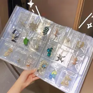 Large-capacity travel jewelry storage box, a total of 288 boxes, household jewelry storage book binder, suitable for earrings, necklaces, bracelets, rings and other jewelry storage and finishing.