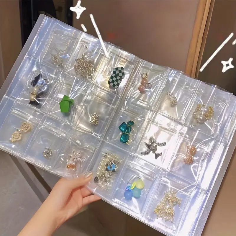 Large-capacity travel jewelry storage box, a total of 288 boxes, household jewelry storage book binder, suitable for earrings, necklaces, bracelets, rings and other jewelry storage and finishing.