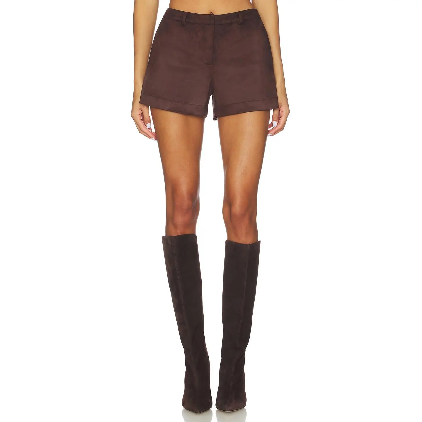 SNDYS Woods Faux Suede Short in Chocolate