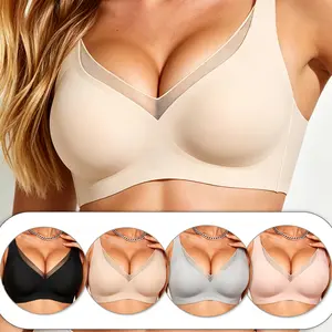 Women's Seamless High Side Support Bra - Comfortable Wireless Daily Bra Womenswear Everyday