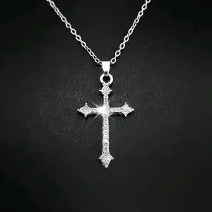 16" Crystal Cross Pendant Necklace 215