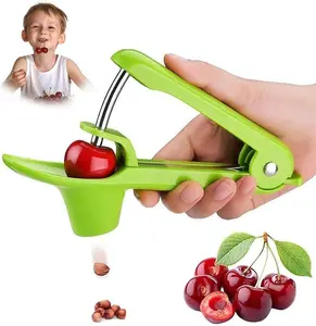 Cherry Pitter Tool Heavy-Duty Stainless Steel Portable Corer Stoner Seed Remover with Lock Design for Cherry Jam Convenient for Children to Eat Cherries