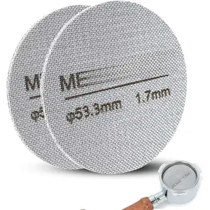 - 2 Packs 53.3mm Espresso Puck Screen, 1.7mm Thickness 150um 316L Stainless Steel, Upgraded  Coffee Filter Screen for 54mm Breville Portafilter Filter Basket