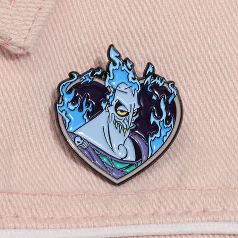 Cartoon Villain Character Lapel Brooch, Cute Heart Shaped Enamel Alloy Brooch Pin Charm Suitable for Backpacks, Jeans, Scarves, Hats Decoration, Fashion Jewelry Accessories for Men & Women
