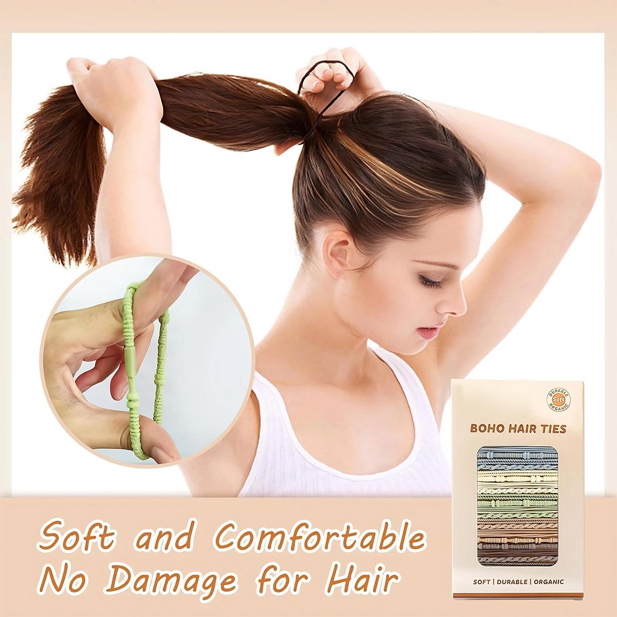 Boho Style Hair Tie (20pcs), Minimalist Hair Accessories Set, Suitable for Thick Hair, Fashion Hair Accessories for Party & Daily Wear, Hair Rubber Bands