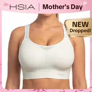 HSIA PowerMove High Impact Plus Size Front Zip Full Coverage Fixed Cups Racerback Sports Bras for Women Burst Proof Workout Bra Breathable Mesh Back Bra Adjustable Padded Straps Advanced Moisture Wicking Fabric Gym Running Bra for Big Bust