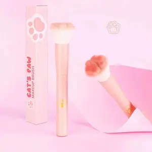 New Cat Paw Blush Brush with Storage Box, Professional Makeup Tool for All Skin Types, Ideal for Blush Application