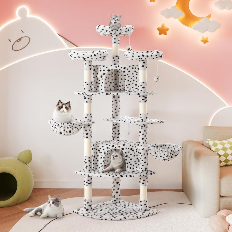 SHA CERLIN 73in Corner Cat Tree for Indoor Cats -Save Space with Multi-Level Perches, Condo, Sisal Scratching Posts#ChristmasGifts#TikTokShopBlackFriday