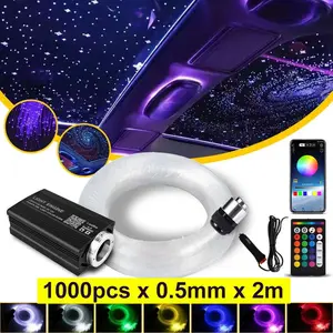1000PCS RGBW Fiber Optic Star Light Kit, Car Headliner Roof Twinkle Lights, Home Ceiling Starry Lighting for Vehicle Interior, Bedroom, Theater and Decoration Use