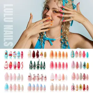 Lulunails Oval/Almond Short Nails — K-Series Handmade Press-On Nails, Acrylic Nail Arts