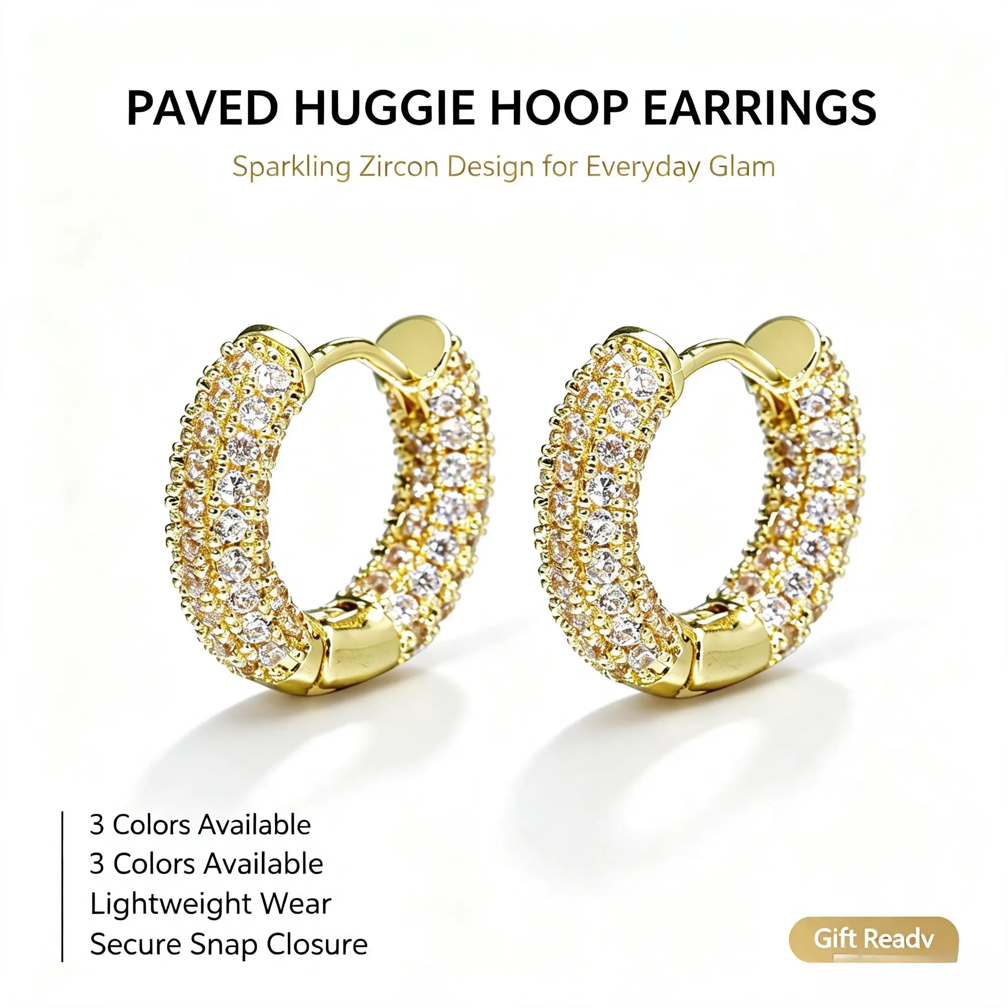 Women's Diamond-Encrusted Cubic Zirconia Crystal Earrings - Elegant Costume Jewelry, Ideal for Dates
