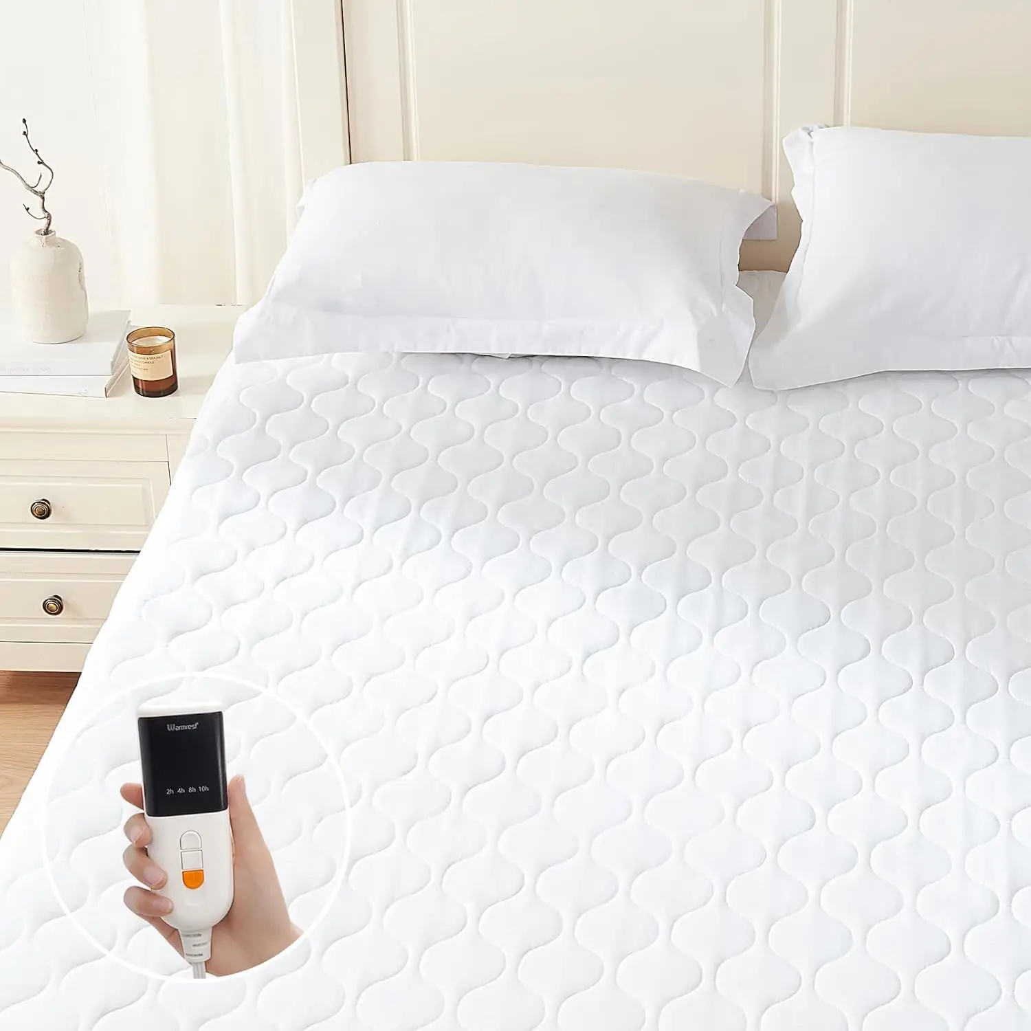 Heated Mattress Pad Twin - Bed Warmer with Memory & Preheat Functions, 2-10 Hour Auto Off & 9 Heat Settings, Single Controller, Fast Heating, Deep Pocket, Electric Mattress Pad Twin 39"x75"