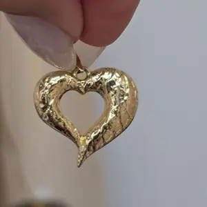 Gold Heart Pendant - Textured Design for Jewelry Making - Perfect for DIY Projects and Gifts