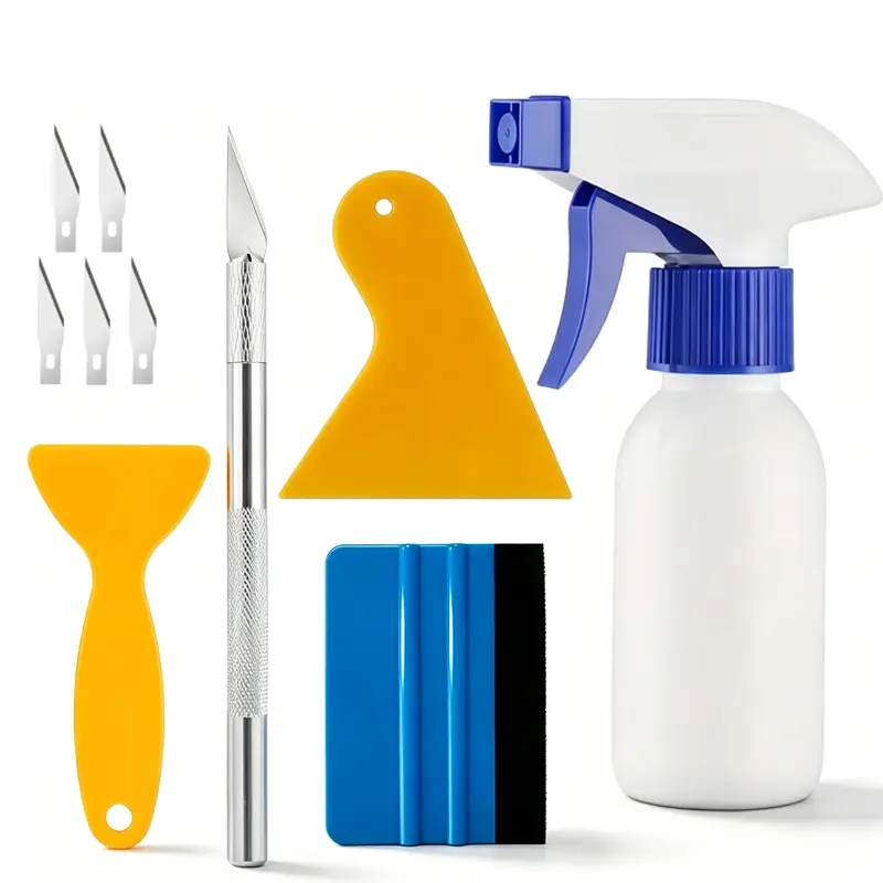 Car Window Tint  Installation Tool Kit, Automotive Window Film Complete Installation Set, Vinyl Wrap Application Tool Kit with Spray, Professional Window Tint Tools, Car Detailing Tools