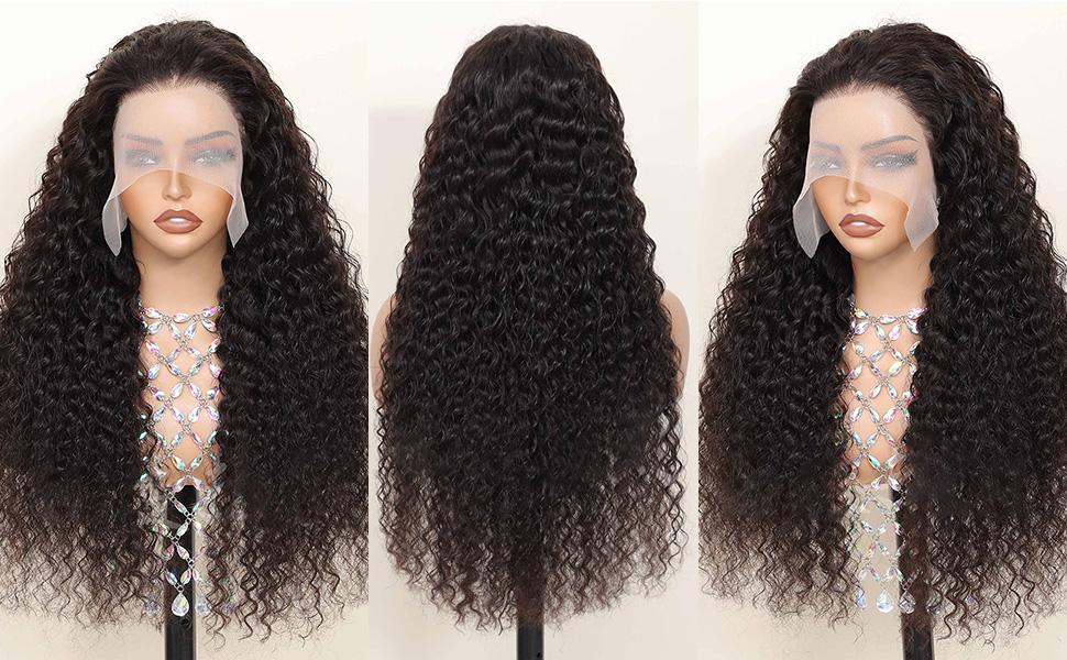 Idoli 30 Inch Deep Wave Human Hair Wig 13x4 13X6 HD Transparent Lace Front Wigs Pre Plucked with Baby Hair 36 Inch Curly Frontal Wigs for Women Human Hair