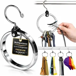 (R) Closet Space Saver -  Rotating  Organizer for Belts, Ties, Hats & Handbags - Heavy Duty 360? Swivel - Declutter & Maximize Storage (1 Pack)