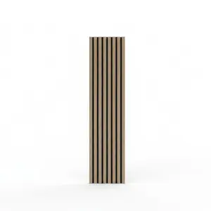 3D Fluted Acoustic Wood Wall Panel, Noise Reduction Sound Absorbing Slat Panel, Modern Wood Grain Decorative Wall Board, Soundproofing for Home Office Studio, Easy Install, 2 Pack 47.2×23.6 in