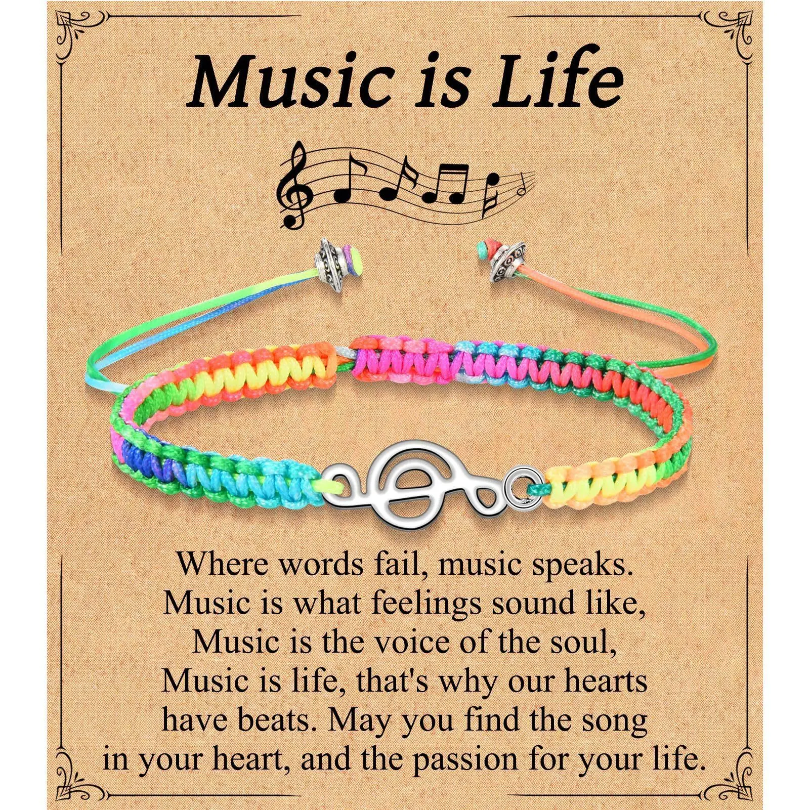 Colored note bracelet