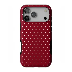 Casely iPhone 17 Pro Max Case | On the Dot | Maroon Polka Dot | Bold Protective Design | Compatible with MagSafe
