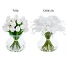 VeriNatural Realistic Silk Tulip/ Calla Lily  in Vase – Faux Flowers for Living Room, Table & Party Decoration 【SummerVibes】