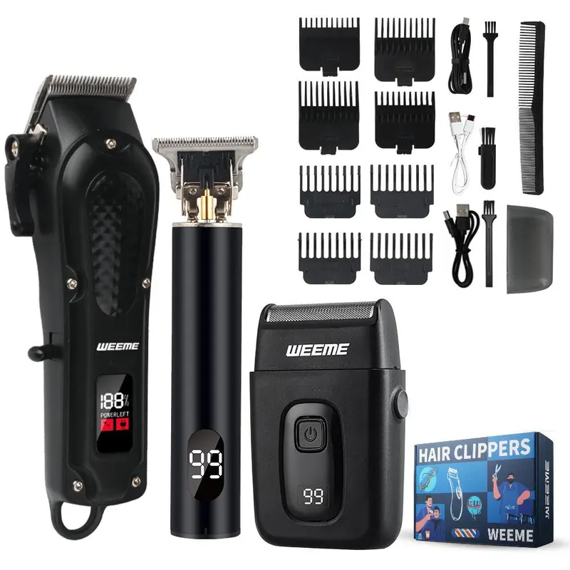 Professional Hair Clipper Set, 1 Box Rechargeable Hair Trimmer & Accessories, Hair Trimmer for Men, Great for Stylists Barbershop Salon Home Use, Cordless Hair Cutting, Cordless Hair Clipper