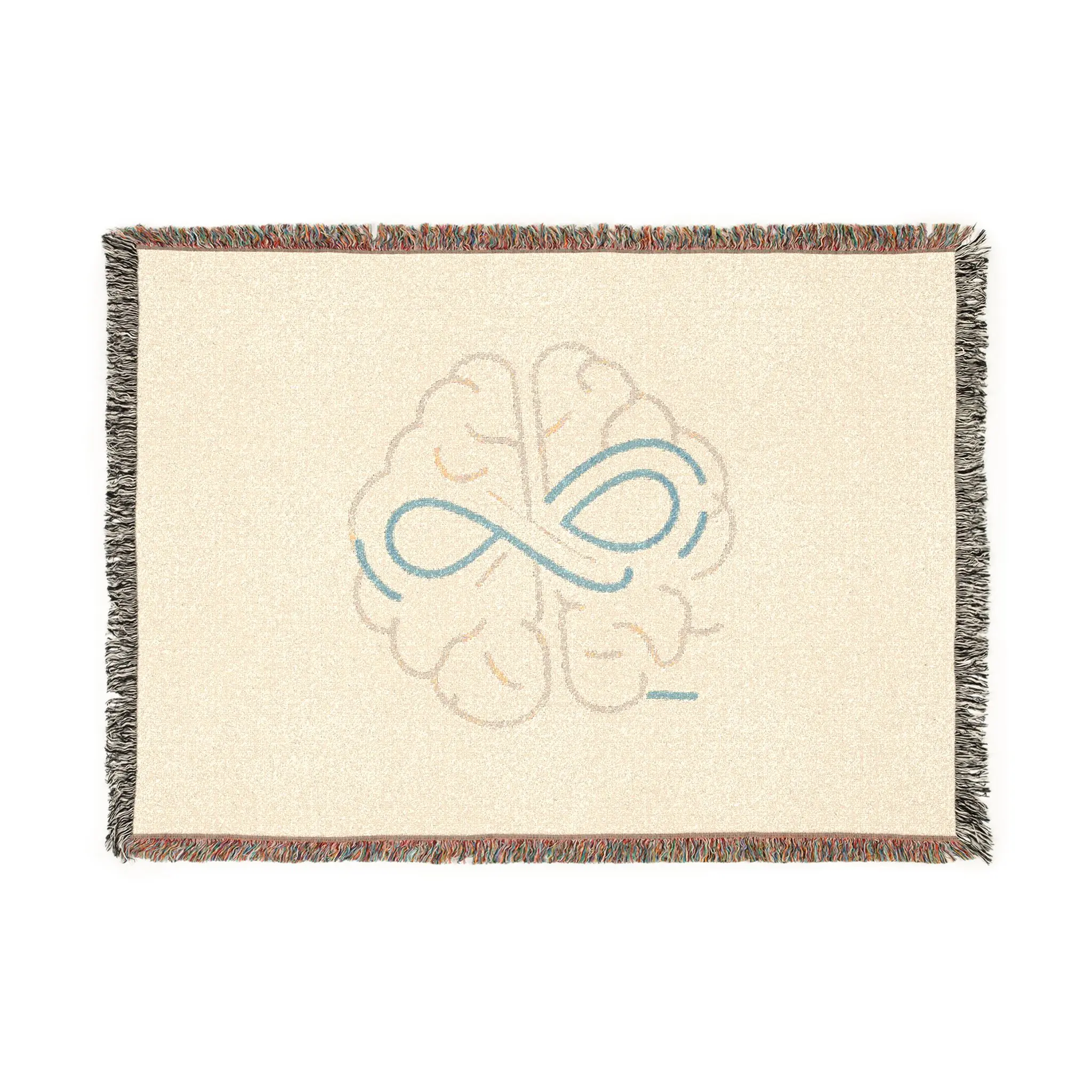 Infinity Brain Woven Blanket | Neuro Infinity Throw, Symbolic Mind Design