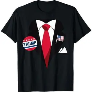 Costume Halloween Easy Tie and Suit Trump Donald T-Shirt