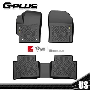 G-PLUS Floor Mats Compatible with Toyota Corolla Sedan 2020-2024 1st & 2nd Row Liner All Weather Full Cover Protection TPE Floor Cargo Liners Black
