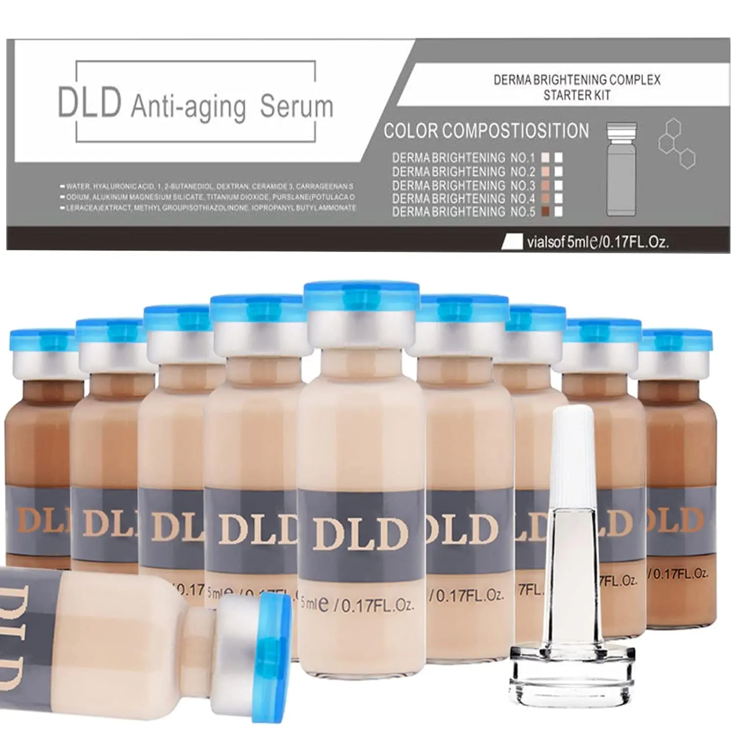 Microneedle Skin Treatment Set, & Pigmentation Care, 10 Bottles, Essential Liquid Formulation for Youthful Complexion