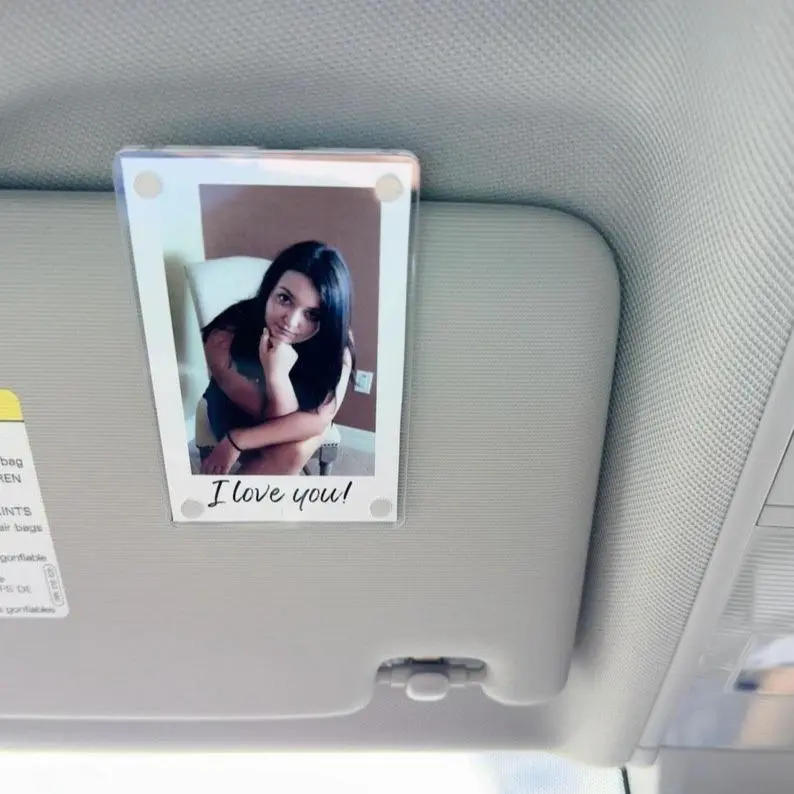 Polaroid Car Visor Photo – Personalized Picture Clip for Car, Unique Gift for Mother's Day, Father's Day, or Loved Ones