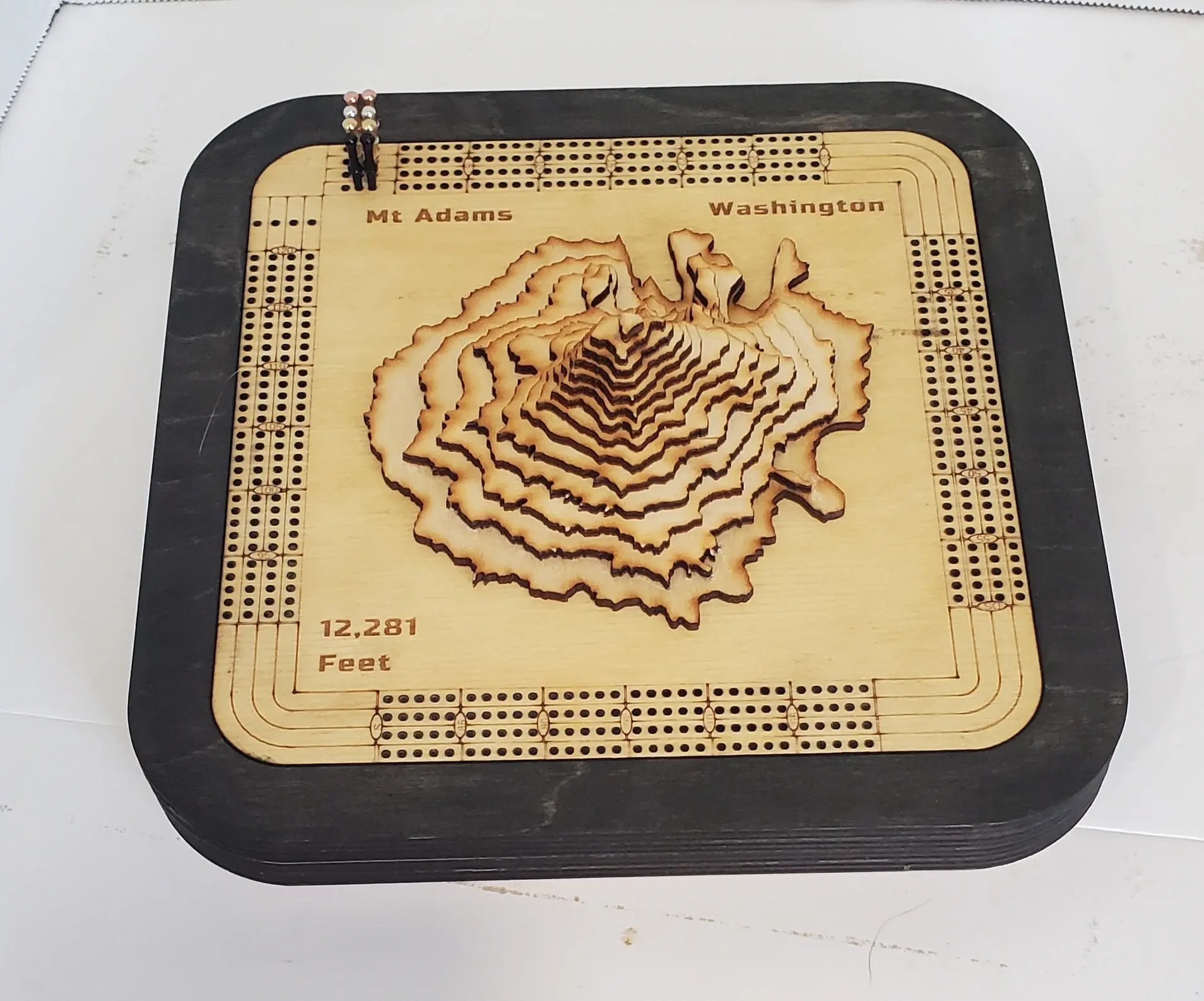 Mount Adams 4 Lane Cribbage Board