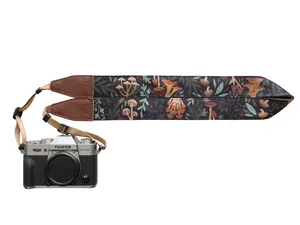 Forest Foliage Camera Strap - Leather ends, Comfortable backing, Adjustable, Compatible Connection for DSLR, Mirrorless, Film, Photographer Accessory
