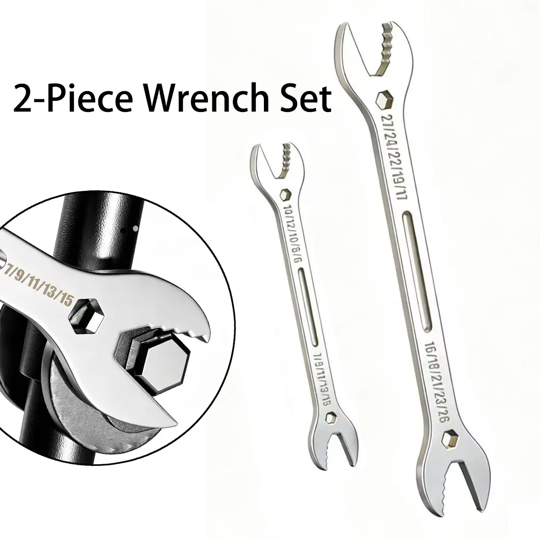 2-Piece Double-Head Universal Wrench Set – Non-Slip, Multi-Function, Fits Most Nuts & Bolts – Professional Car Repair & Assembly Tool