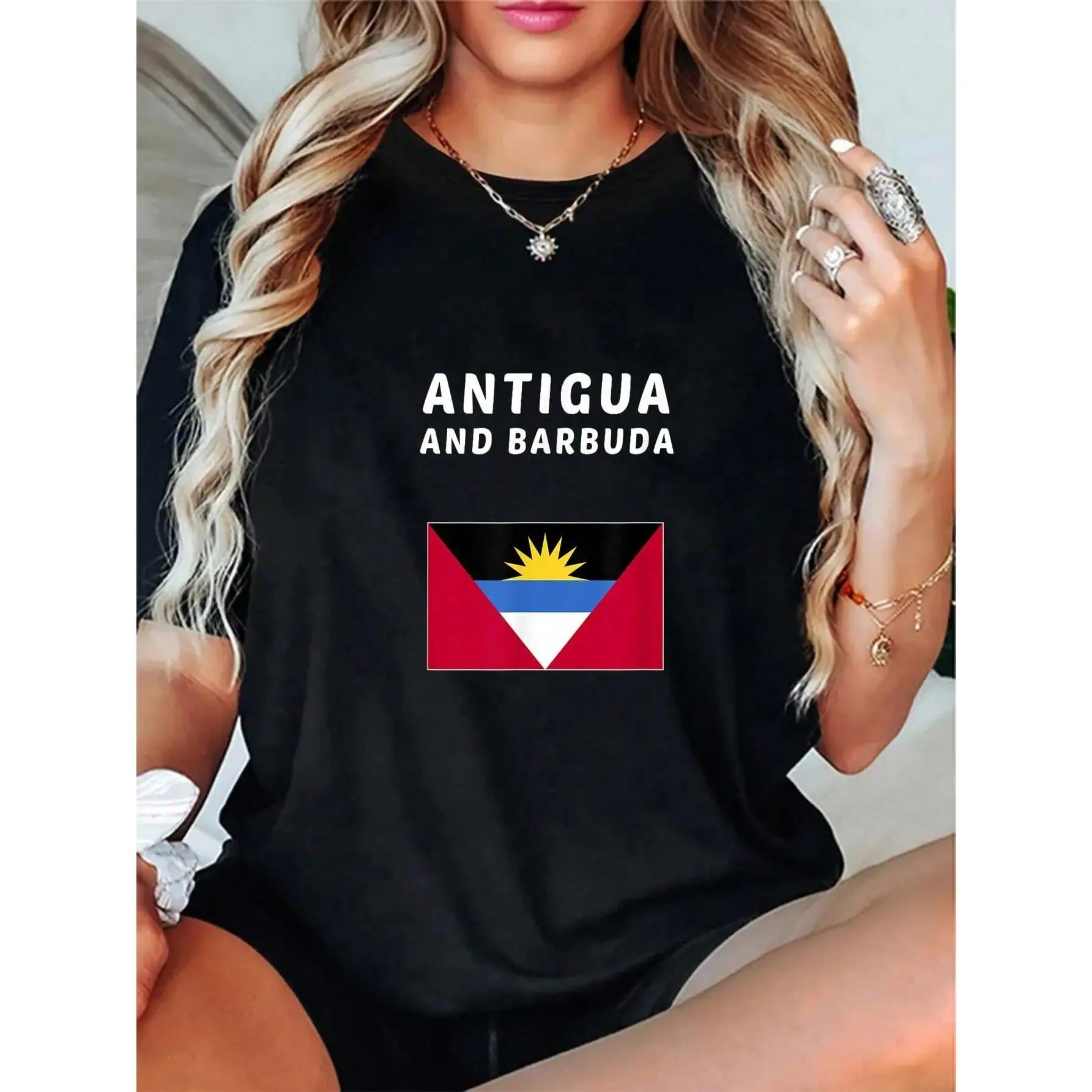 100% Cotton Antigua And Barbuda T-Shirt Tee Flag Souvenir Gift T-Shirt Casual Short Sleeve Shirt graphic tees men crop tops summer outfits for men summer tops T-Shirt