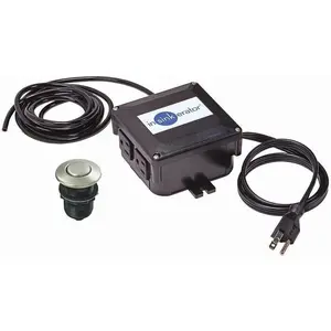 Garbage Disposal Air Switch Kit, Dual Outlet Sink Top Switch Button for All Food Waste Disposer Models, Nickel STS-OOSN