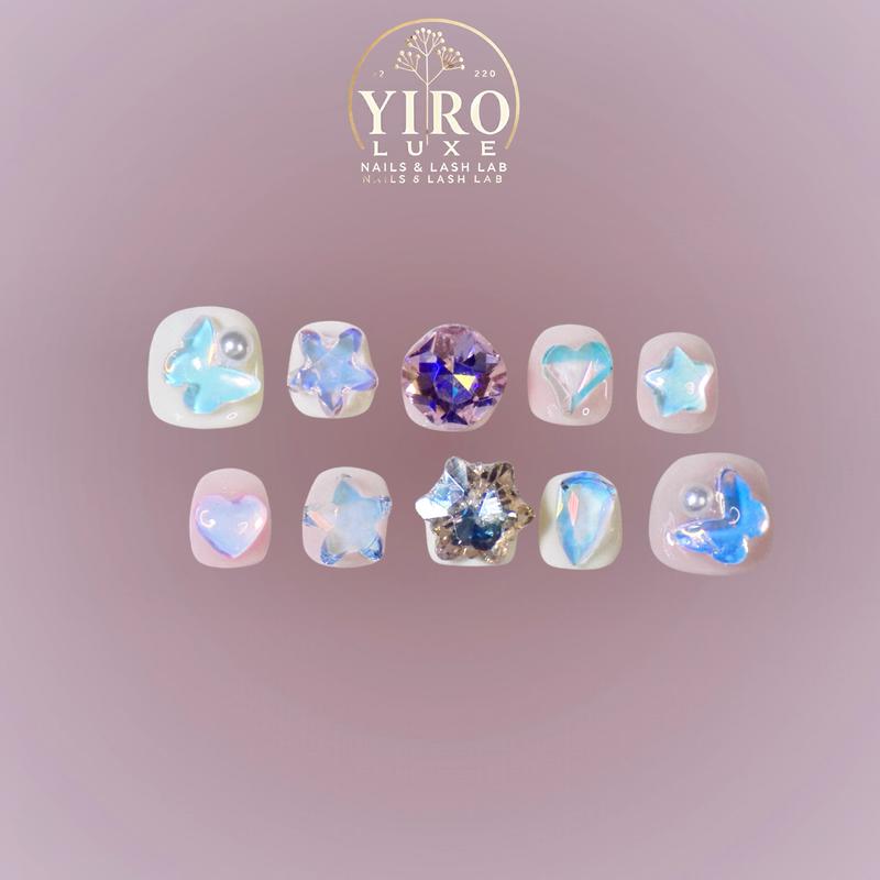 YIRO Young Kids Collection(Age 3-6) -Limited X'mas/Holiday Edition Cute Nail Art Design for Children - 4 Style Set