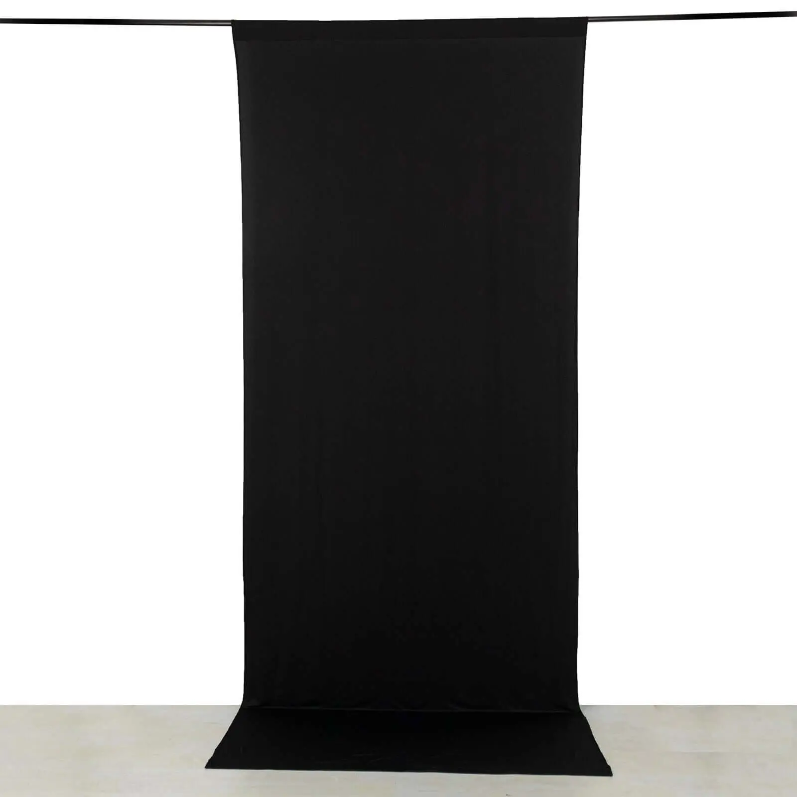 5ftx12ft Black 4-Way Stretch Spandex Backdrop Drape Curtain - Wrinkle-Free Wall Hanging Wedding Party Divider, Plain Fabric Festive Backdrops & Banners with Rod Pockets, Wall Hanging Backdrop
