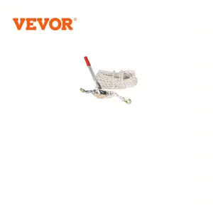 VEVOR Rope Puller, Tension Capacity, Rope, 2 Hooks, Mobile Winch, Heavy Duty Ratchet Power Puller Tool, Used for Moving Boats, Securing Items, Transporting Logs