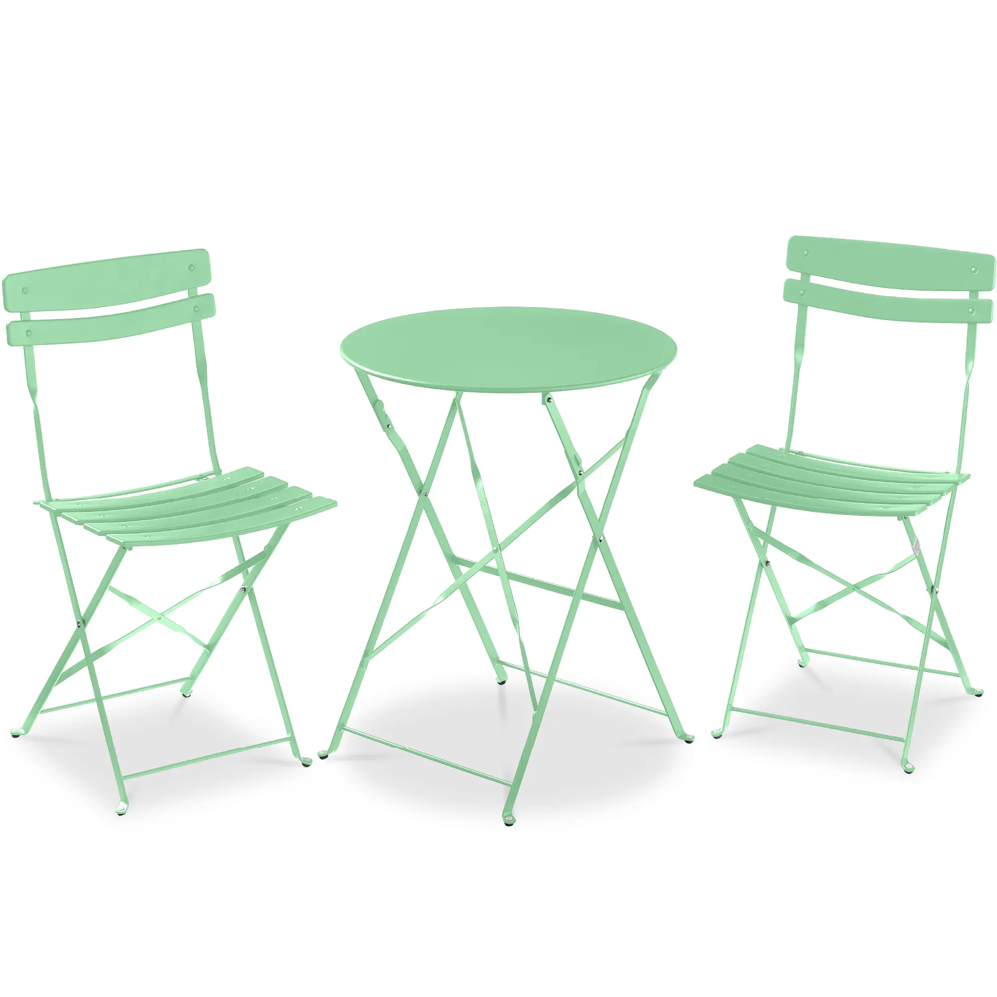 Best Choice Products 3-Piece Small Bistro Set, Folding Patio Furniture Set of 2 Chairs and Table